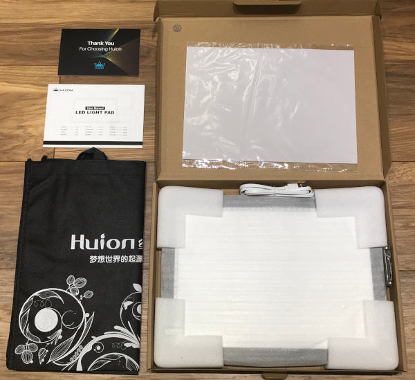 Inside the Huion box