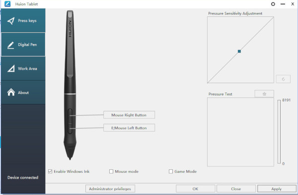 pen setup