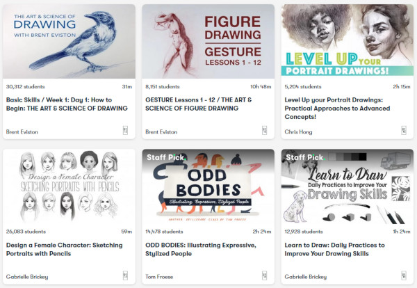 SkillShare drawing courses